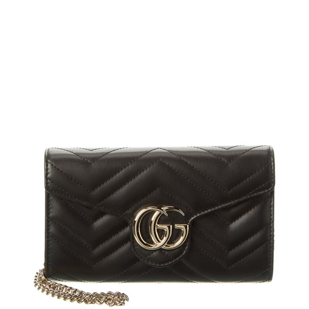 Gucci Gg Marmont Leather Crossbody, Black - Picture 1 of 4